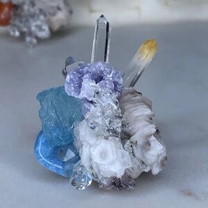 Adjustable Raw Crystal Statement Ring • Luxury Natural Druzy Chunky Stone Ring
